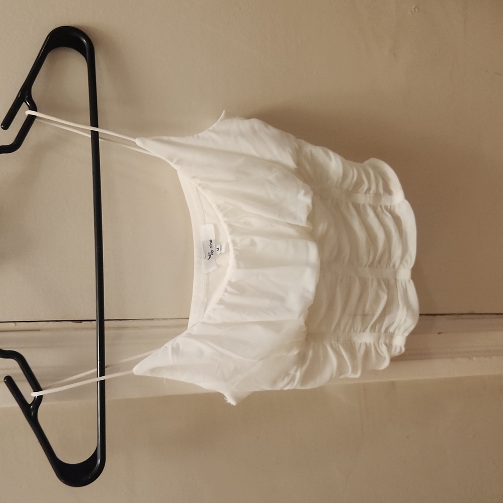 NWOT Mesh ruched honey crop top